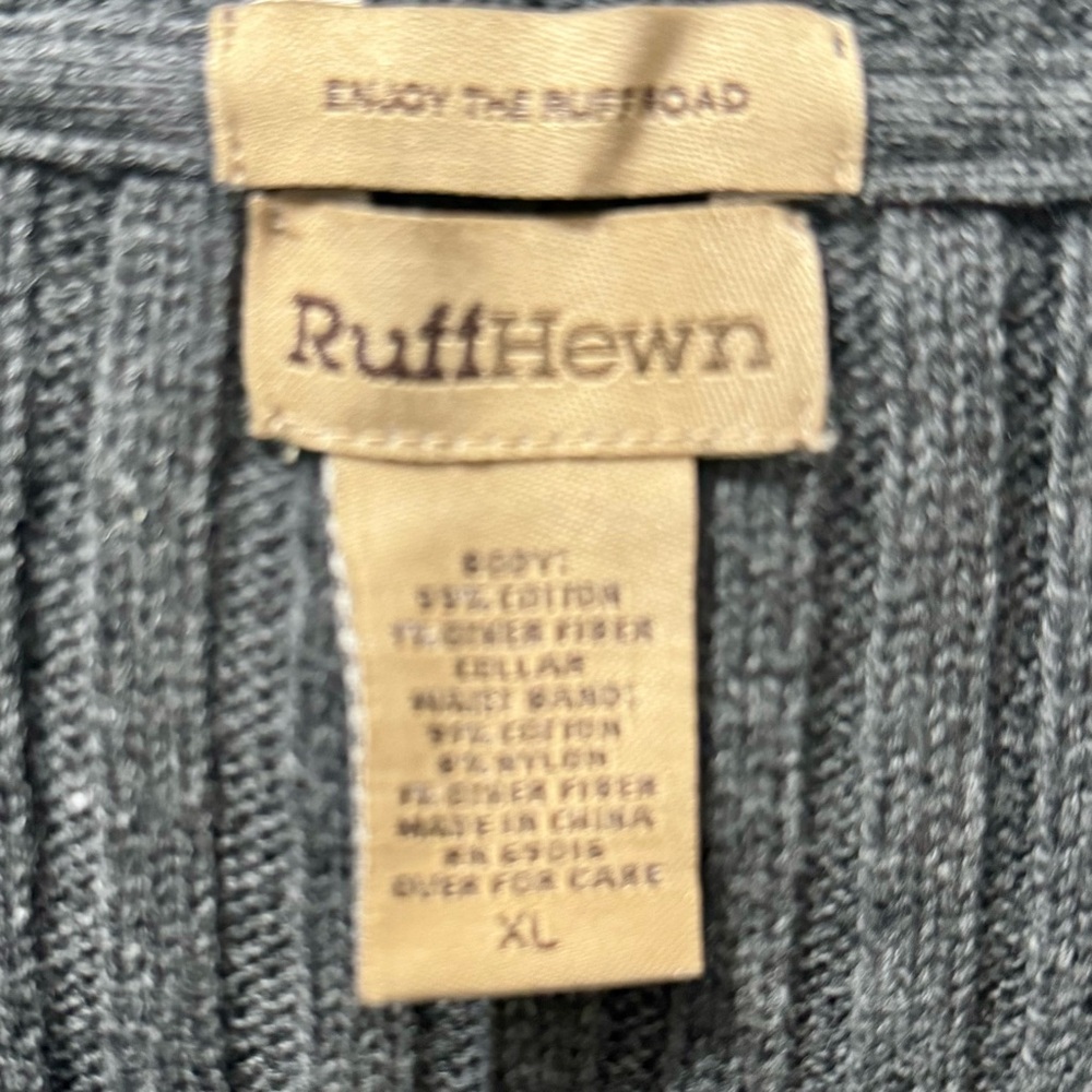 Ruff Hewn Grey Sweater, Long Sleeve, Top half buttons, Women's Size XL - Picture 2 of 3